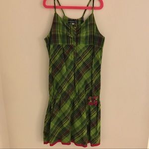 Jean Bourget Girls Casual Sundress in Green Plaid Size 12